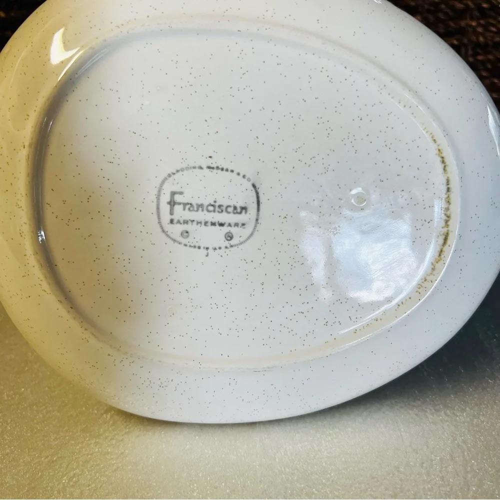 Franciscan Duet Pattern Vintage Gravy Boat Bowl With Under-plate Earthenware